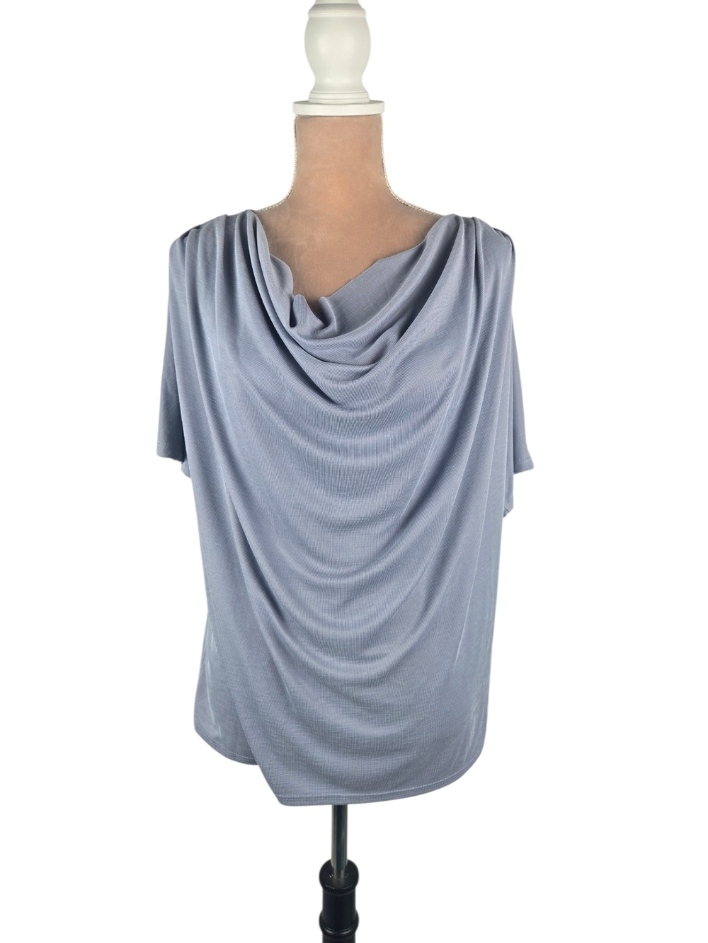 Green Envelope Cowl Neck Top NWOT Draped Dolman Sleeve Oversized Grey XL
